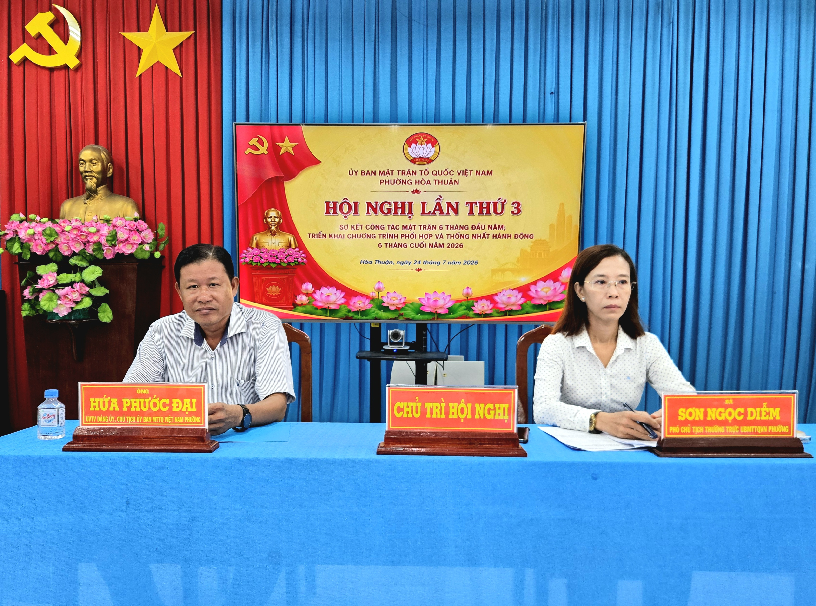 Ủy ban MTTQVN phường hòa thuận tổ chức hội nghị lần thứ ba, sơ kết công tác mặt trận 6 tháng đầu năm 2026