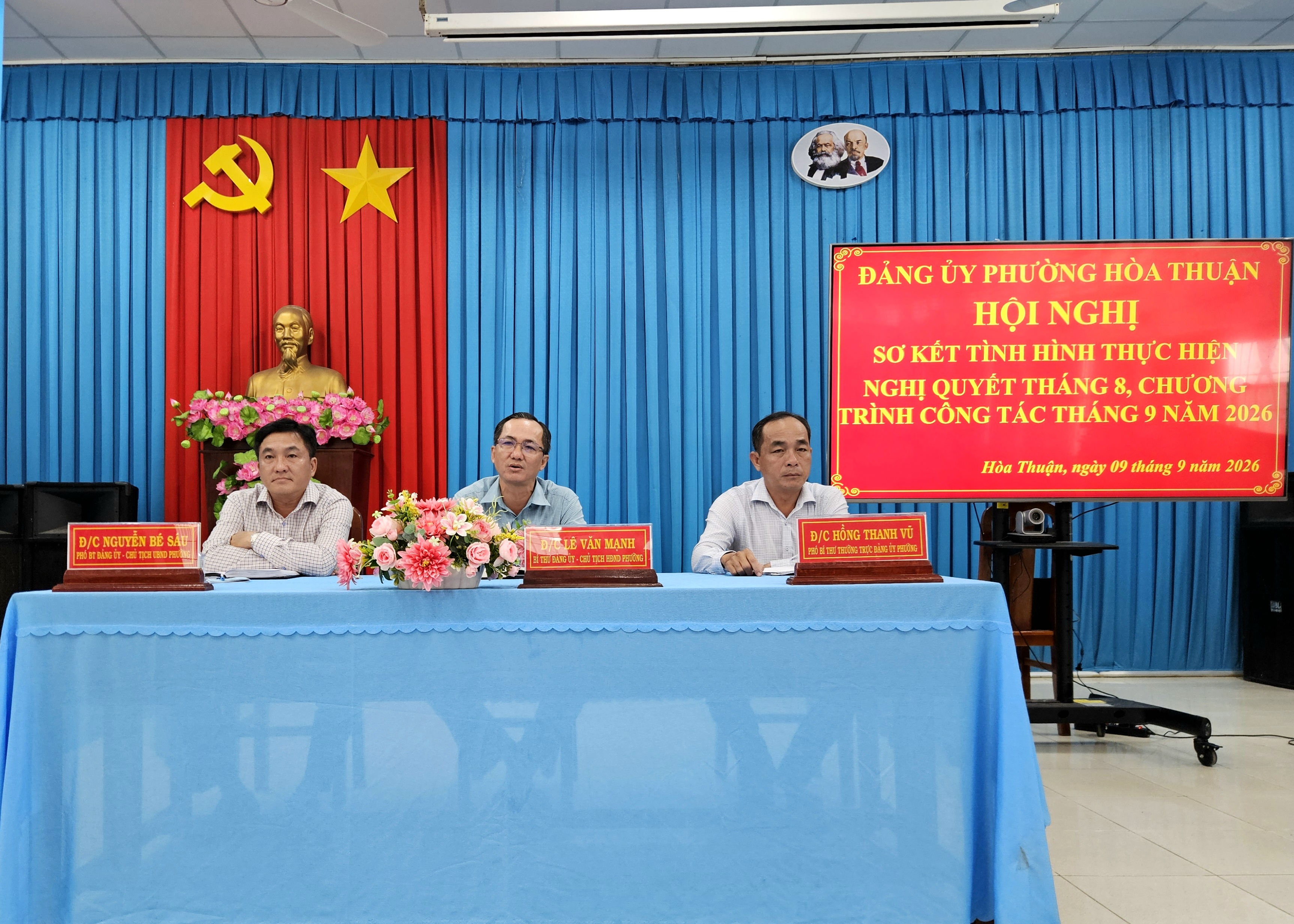 Hòa Thuận sơ kết tình hình thực hiện nghị quyết đảng ủy tháng 8 và triển khai nhiệm vụ tháng 9/2026