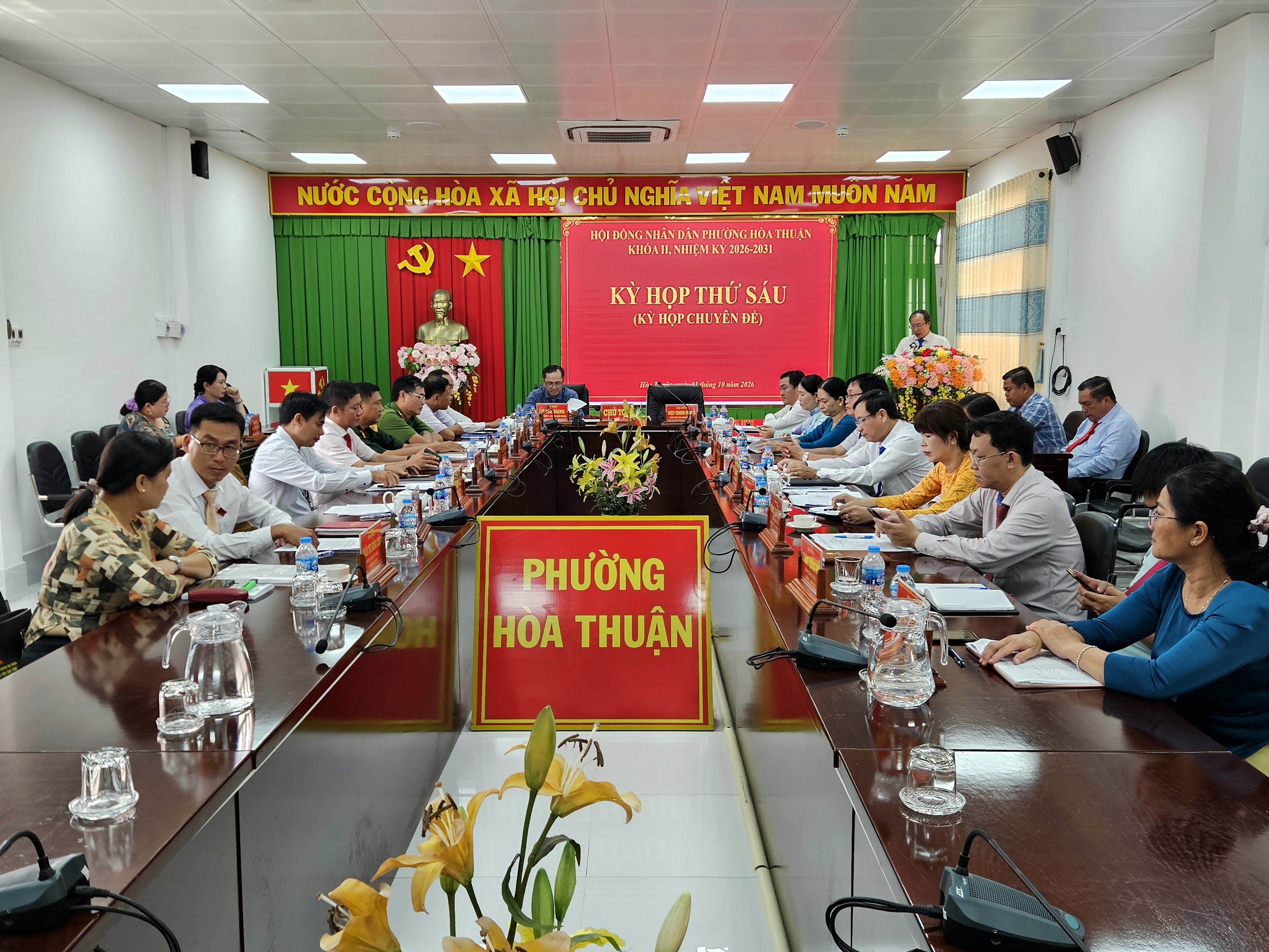 HĐND phường Hòa Thuận tổ chức kỳ họp thứ sáu – kỳ họp chuyên đề khóa II, nhiệm kỳ 2026 – 2031