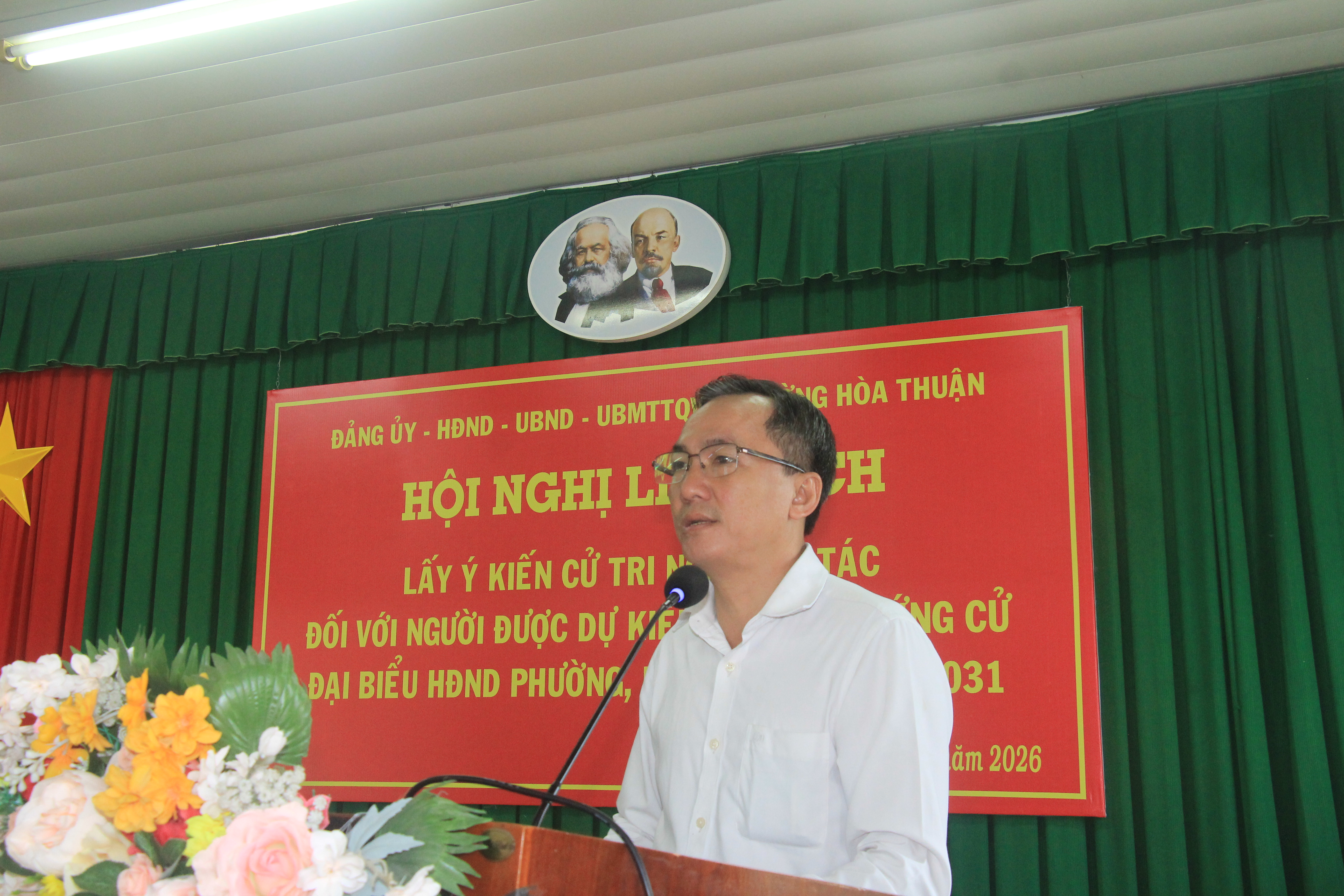 Phường Hòa Thuận tổ chức Hội nghị liên tịch lấy ý kiến cử tri nơi công tác đối với người dự kiến giới thiệu ứng cử đại biểu HĐND phường nhiệm kỳ 2026 – 2031