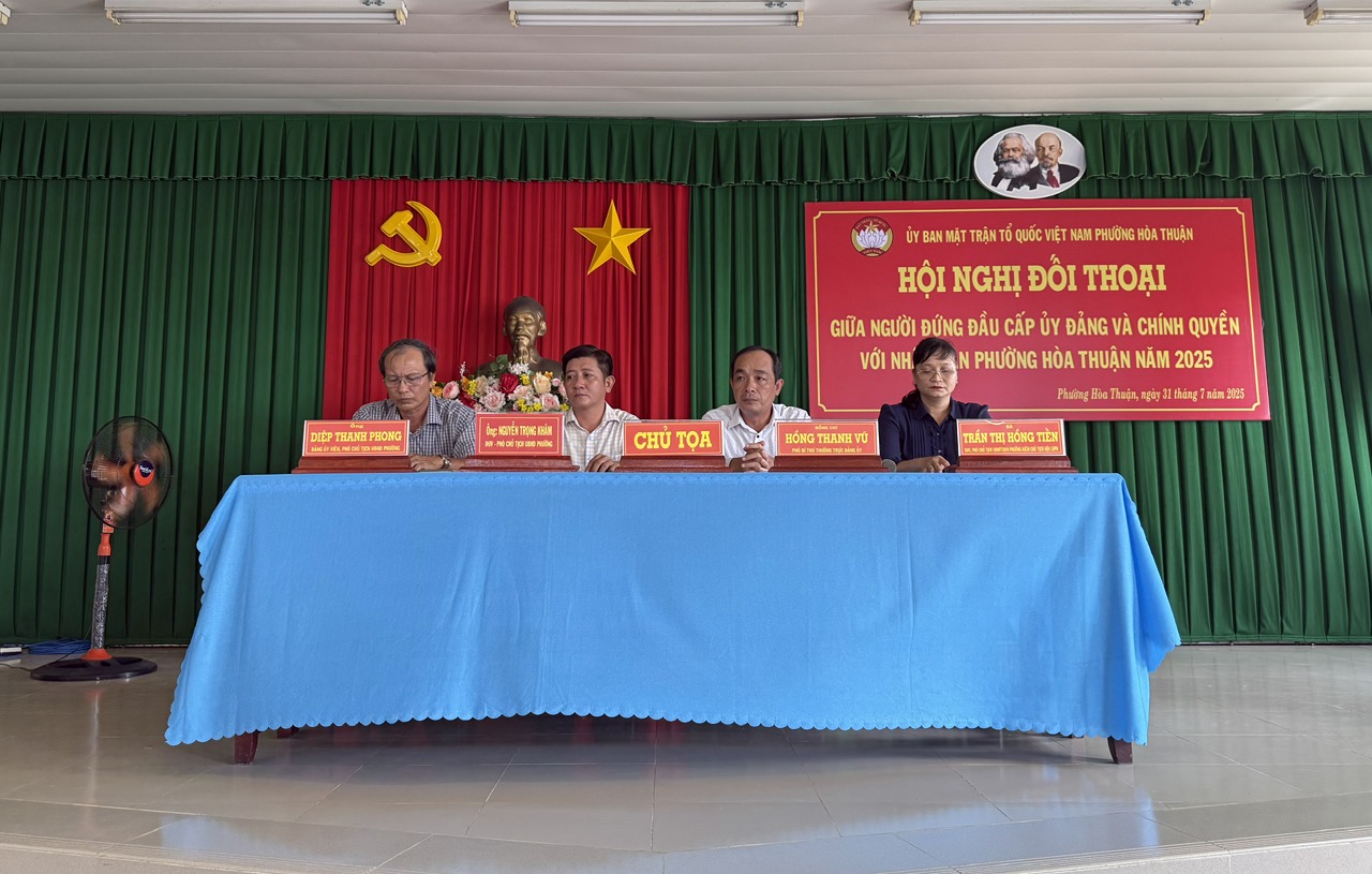 Phường Hòa Thuận tổ chức Hội nghị đối thoại giữa người đứng đầu cấp ủy, chính quyền với Nhân dân năm 2025