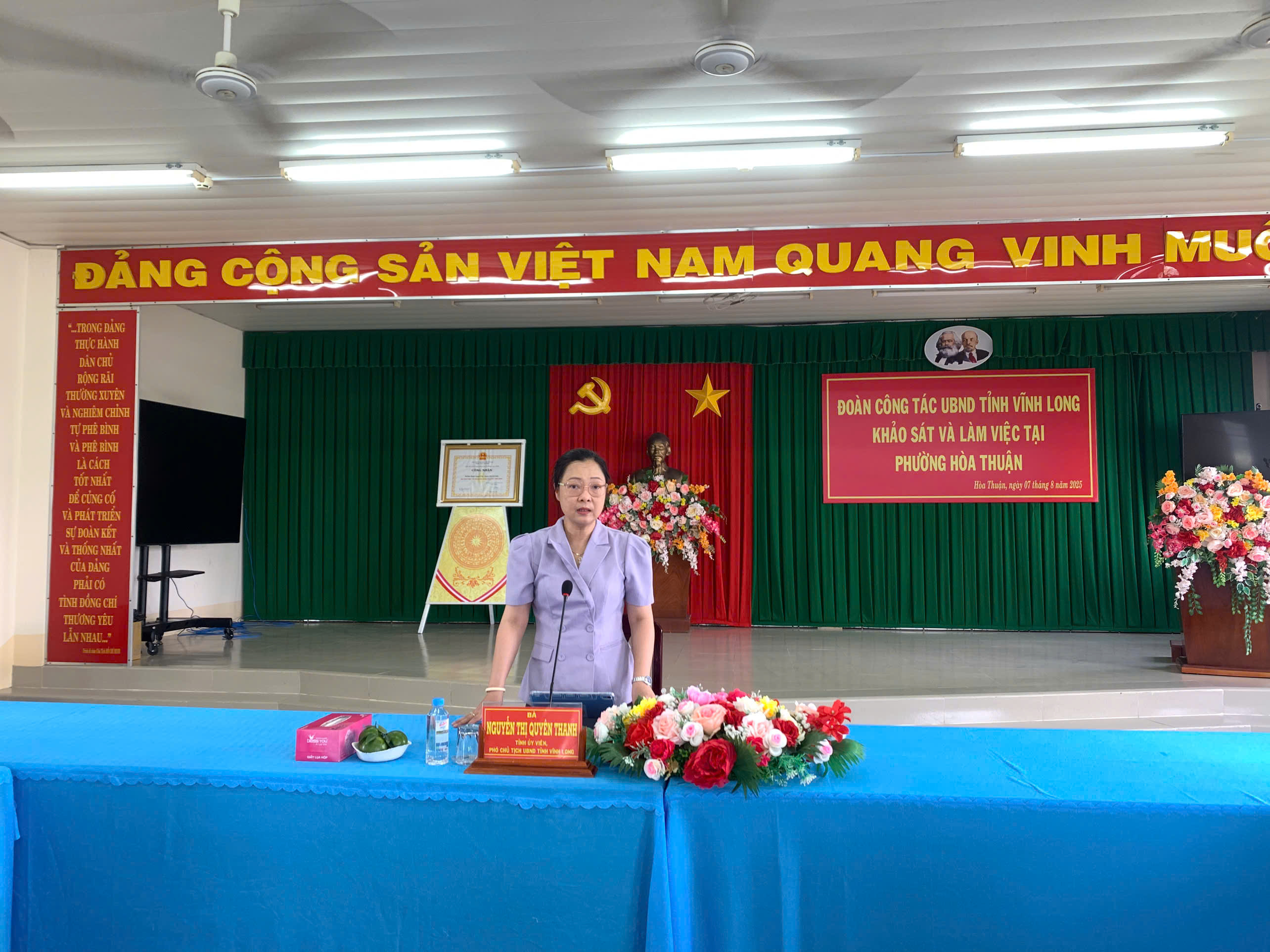 UBND Tỉnh Vĩnh Long làm việc với phường Hòa Thuận sau 1 tháng vận hành mô hình chính quyền 2 cấp